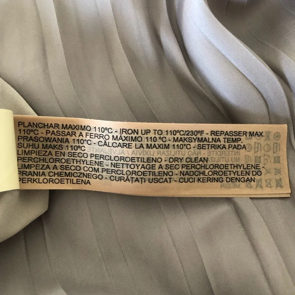 Massimo Dutti Skirt Asymmetrical Long Pleated Midi Gray Size XS - Picture 7 of 9